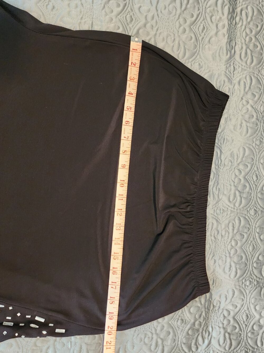 Black Crystal Accented Top and Skirt set - Picture 15 of 16